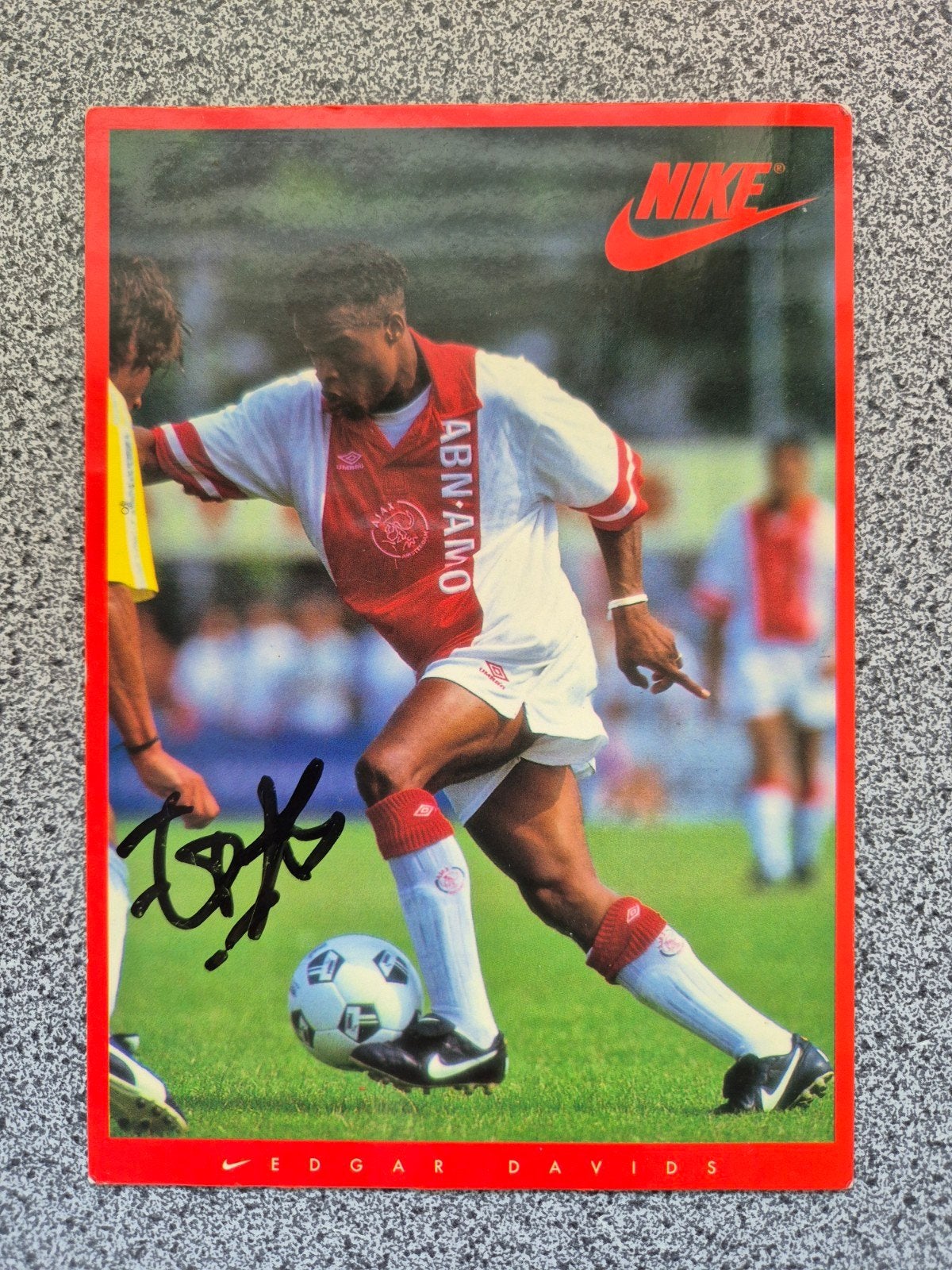 Edgar Davids gesigneerde spelerskaart Ajax, Verzamelen, Sportartikelen en Voetbal, Ophalen of Verzenden, Gebruikt, Ajax, Spelerskaart