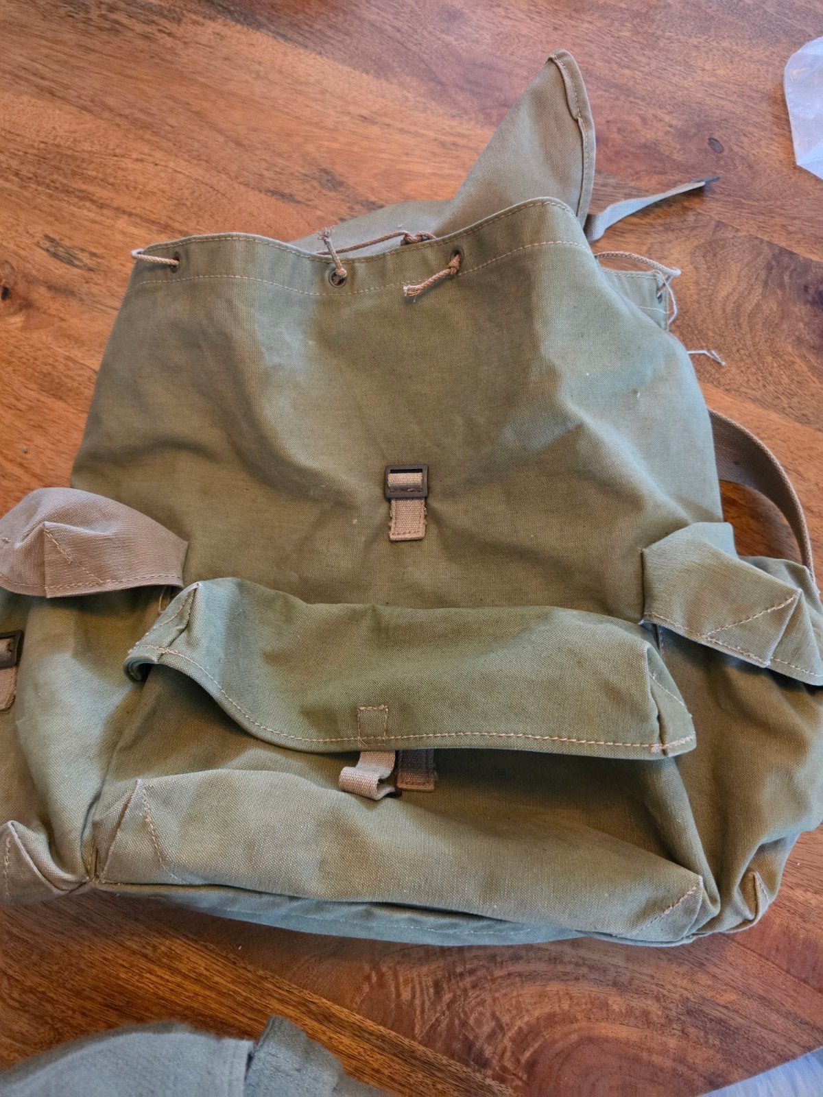 Vintage Leger Rugzak - Groen Canvas, Verzamelen, Verzenden, Landmacht, Nederland, Overige typen