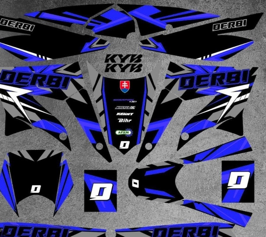 gezocht! derbi senda Stickerset donkerblauw, Ophalen of Verzenden, Kap, Aprilia