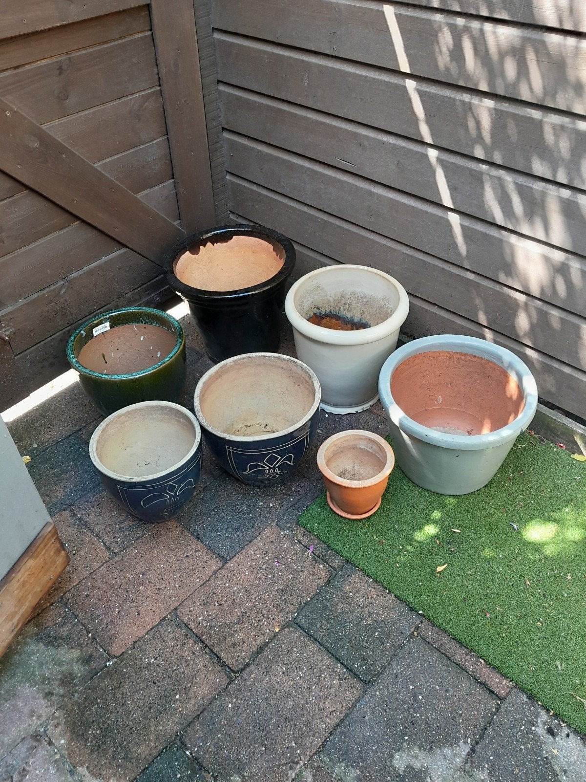Diverse gebruikte bloempotten voor binnen en buiten, Gebruikt, Rond, Minder dan 40 cm, Balkon