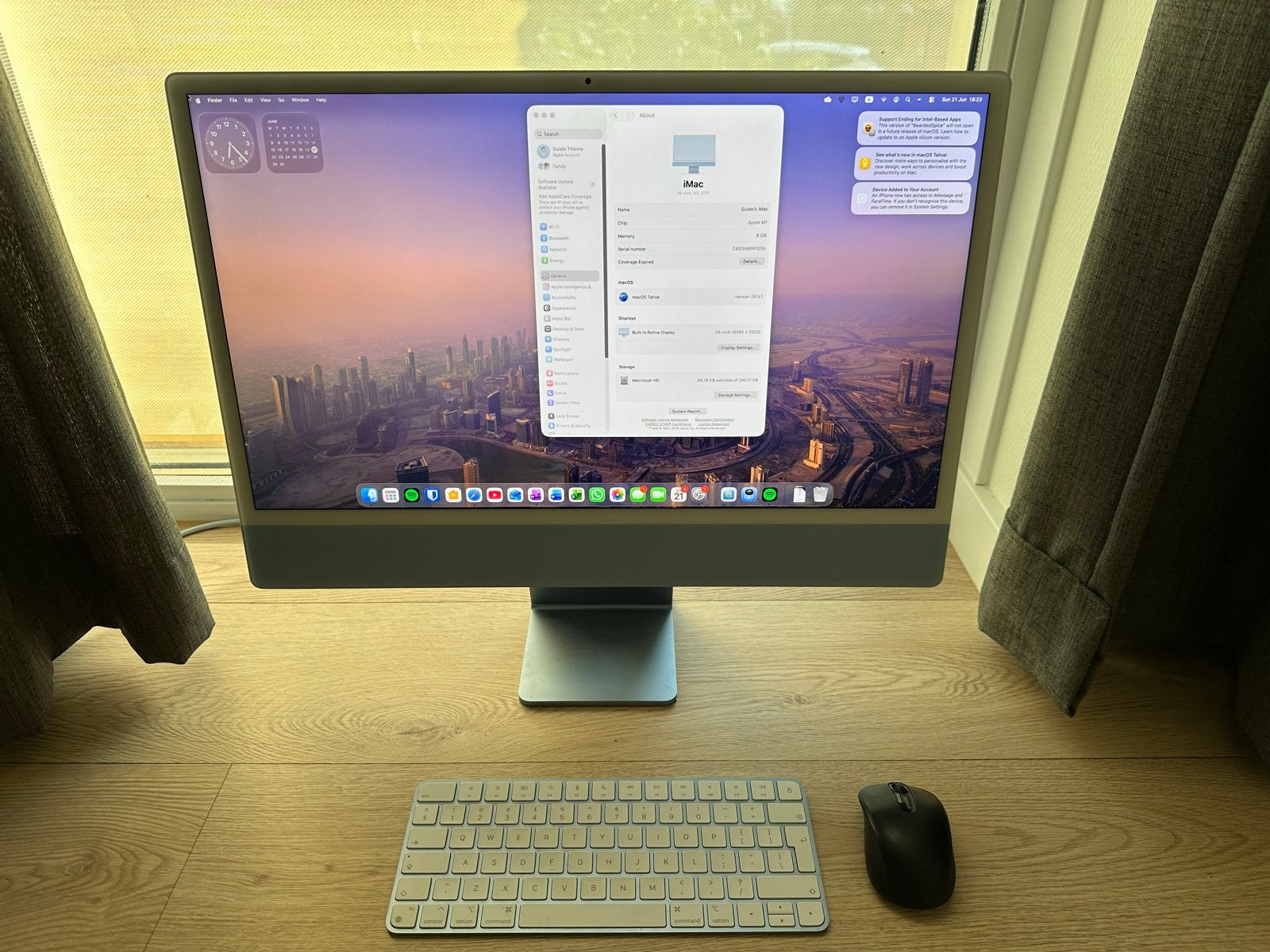 Apple iMac 24 inch M1 8GB RAM 256GB SSD Zo goed als nieuw, Computers en Software, Apple Desktops, Ophalen, IMac, Zo goed als nieuw