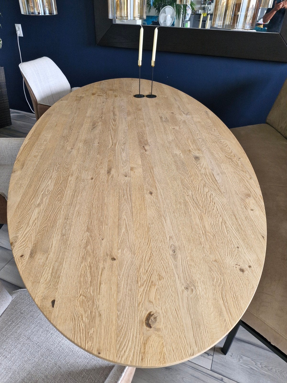 Ovale eettafel van eikenhout - Zo goed als nieuw, Huis en Inrichting, Tafels | Eettafels, 100 tot 150 cm, Ophalen of Verzenden