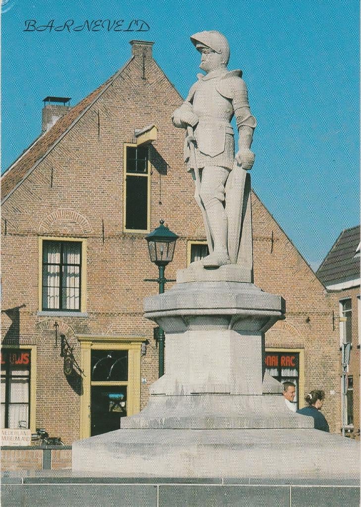 BARNEVELD Standbeeld Jan van Schaffelaar, Verzamelen, Ansichtkaarten | Nederland, Verzenden, 1980 tot heden, Ongelopen, Gelderland
