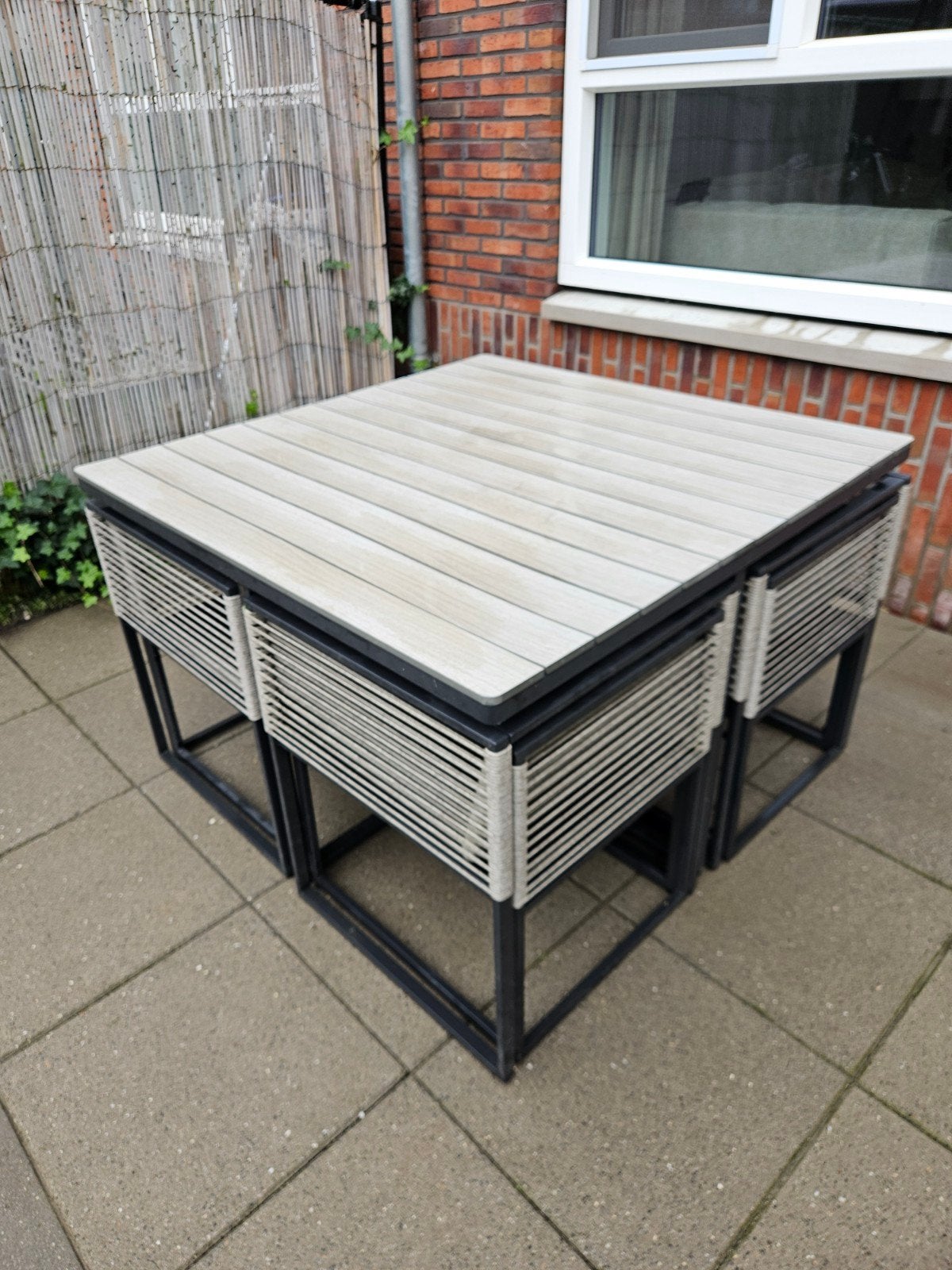 Monaco tuinset met 8 stoelen incl kussens, Ophalen, Gebruikt