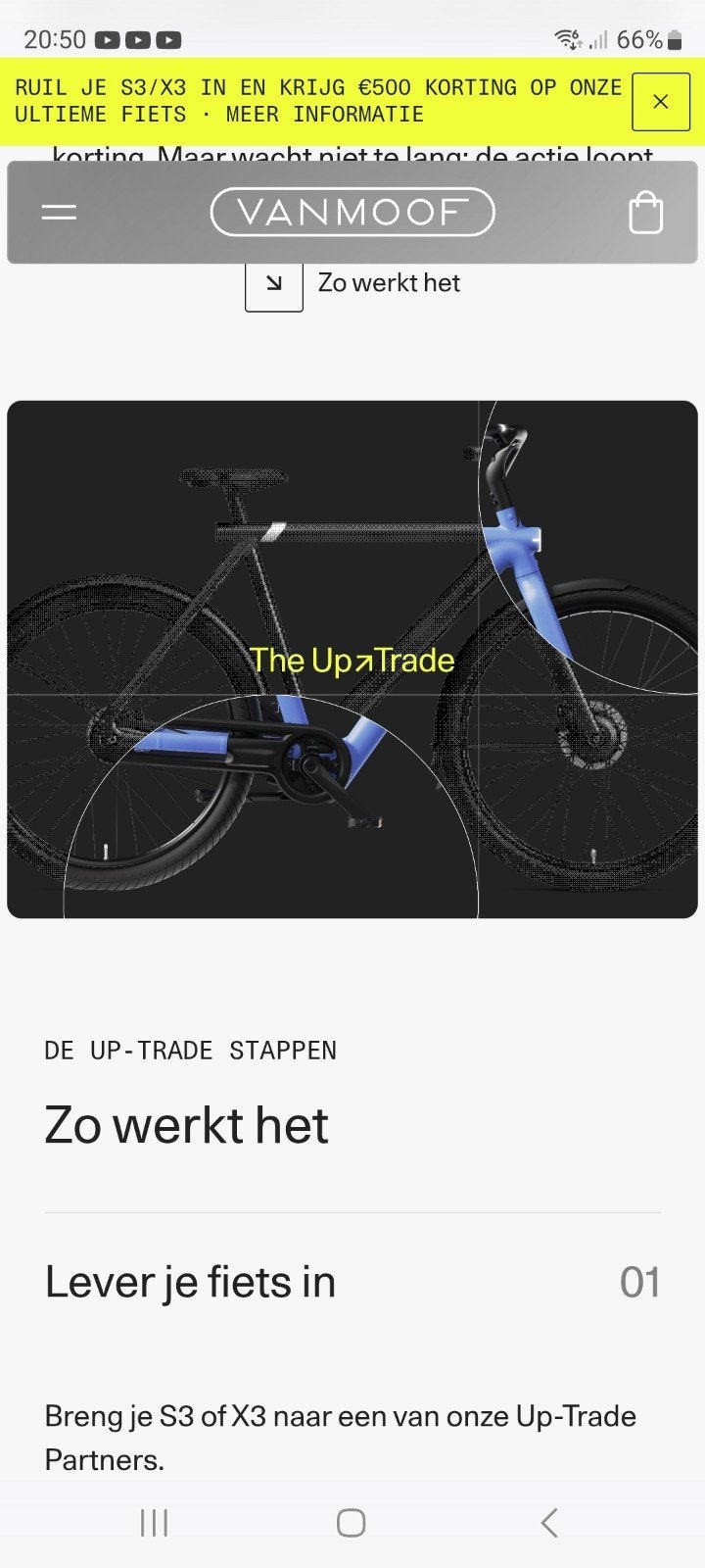 €500 korting op nieuwe Vanmoof, Ophalen, Minder dan 10 versnellingen, Overige merken