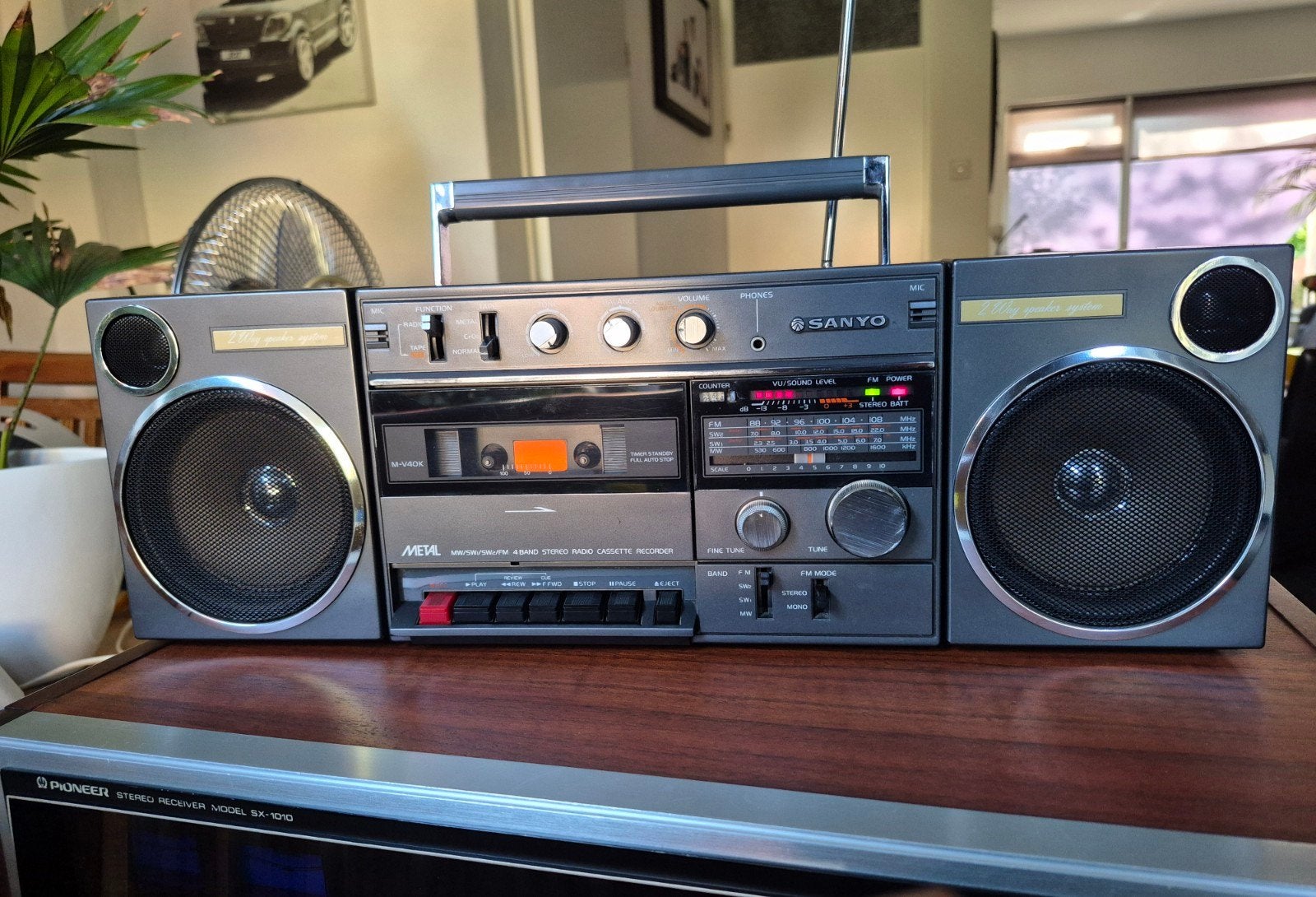 Sanyo M-V40K Vintage Boombox Radio Cassette Recorder, Ophalen of Verzenden, Gebruikt, Radio