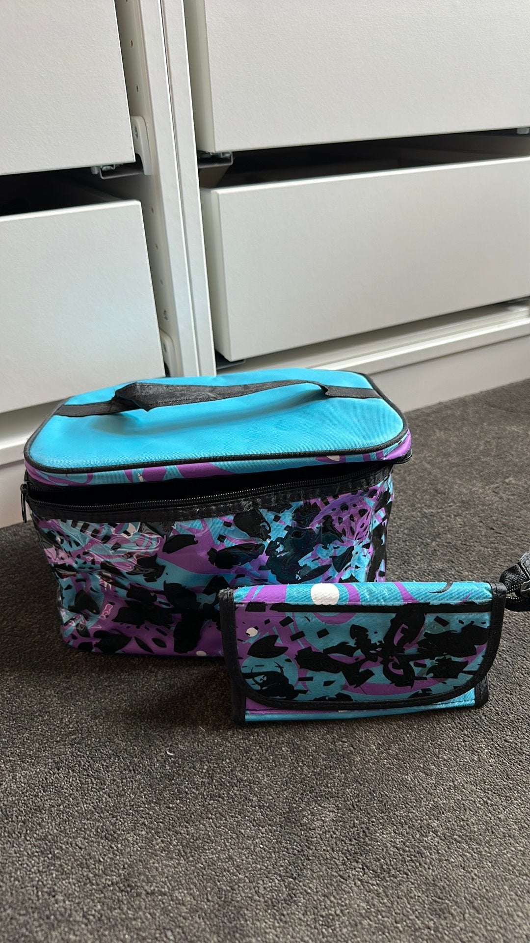 Toilettas blauw met paars: zo goed als nieuw, Ophalen of Verzenden, Zo goed als nieuw, Blauw