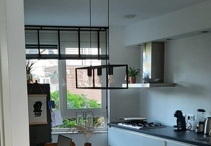 Moderne hanglamp met 3 lichtpunten, Ophalen, Zo goed als nieuw, Metaal, Modern, Industrieel