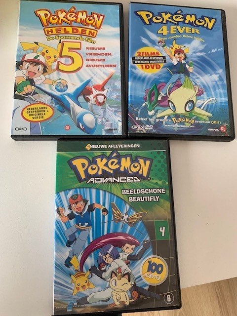 3 DVD’s van Pokemon, Cd's en Dvd's, Tekenfilm, Ophalen of Verzenden, Zo goed als nieuw, Alle leeftijden
