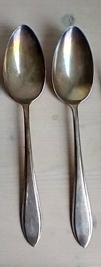 2 lepels Puntfilet verzilverd Gero Georg Nilsson 1949, Ophalen of Verzenden
