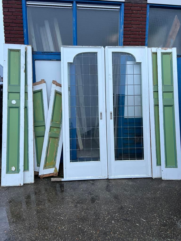 Glas in lood suite deuren met ombouw!, Ophalen, Binnendeur, 200 tot 215 cm, Glas