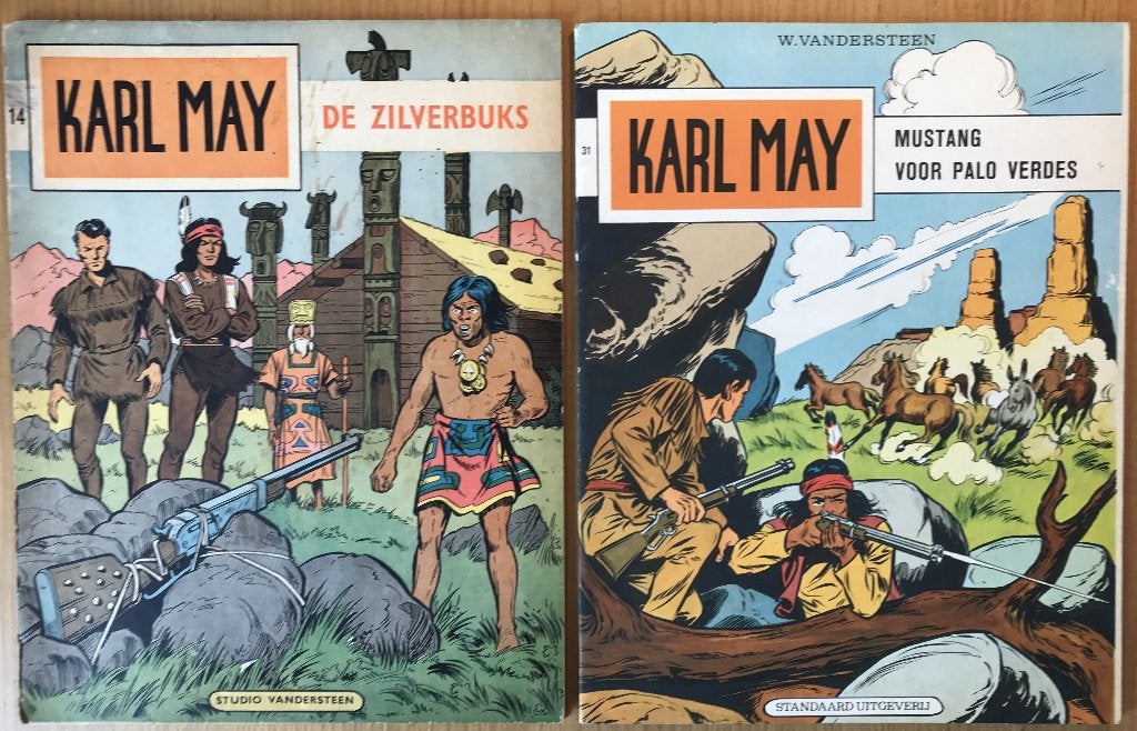 Karl May, 2 stripboeken, Meerdere stripboeken, Ophalen of Verzenden, Gelezen