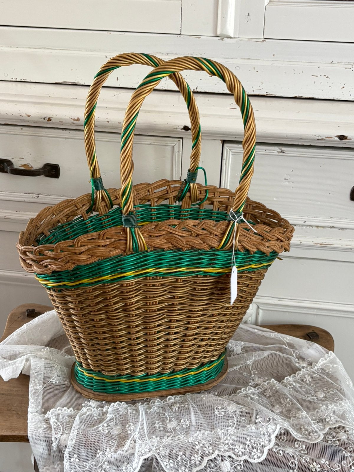 Brocante plukmandje mandje, Ophalen of Verzenden