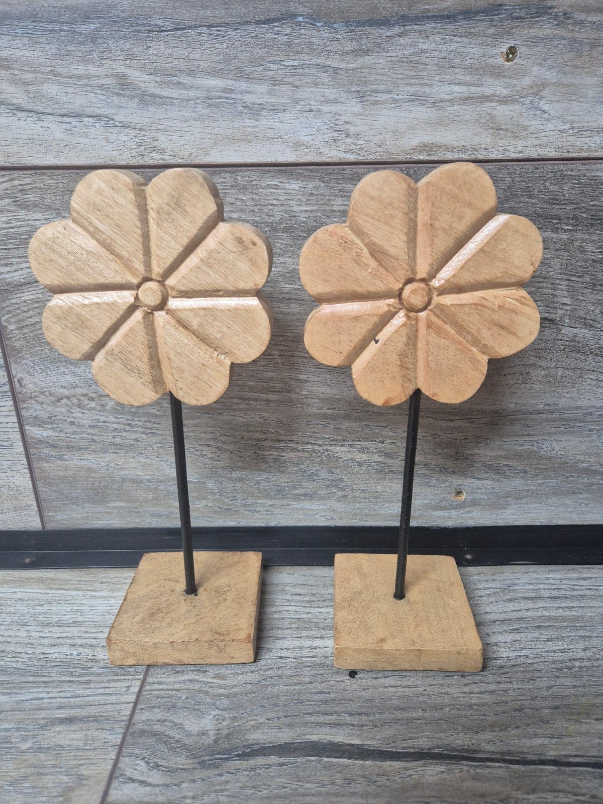mooie houten bloemen set maten zie foto's, Ophalen of Verzenden, Zo goed als nieuw