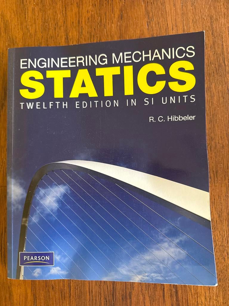 Engineering Mechanics Statics - R.C. Hibbeler (12e editie), Boeken, Studieboeken en Cursussen, Zo goed als nieuw, HBO, Beta, Ophalen of Verzenden