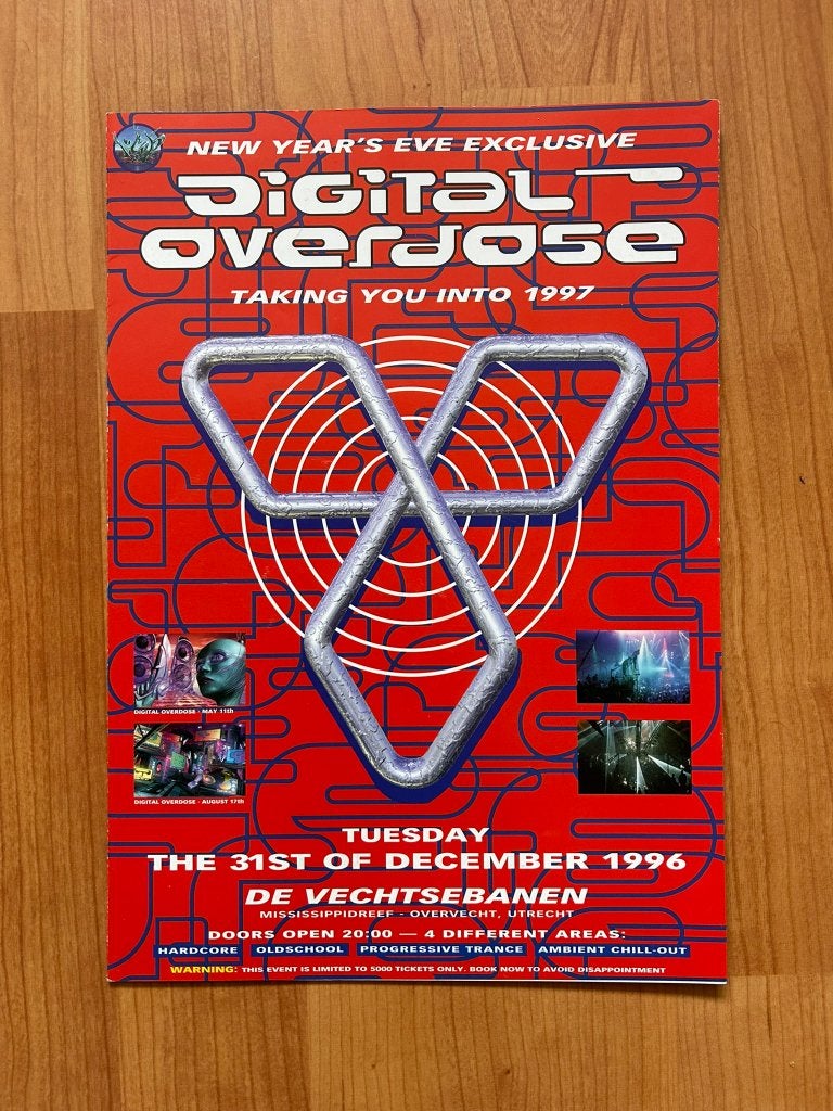 Uitklapbare Flyer - "Digital Overdose" Vechtsebanen Utrecht, Verzamelen, Posters, Ophalen, Rechthoekig Staand, A4 of kleiner, Zo goed als nieuw
