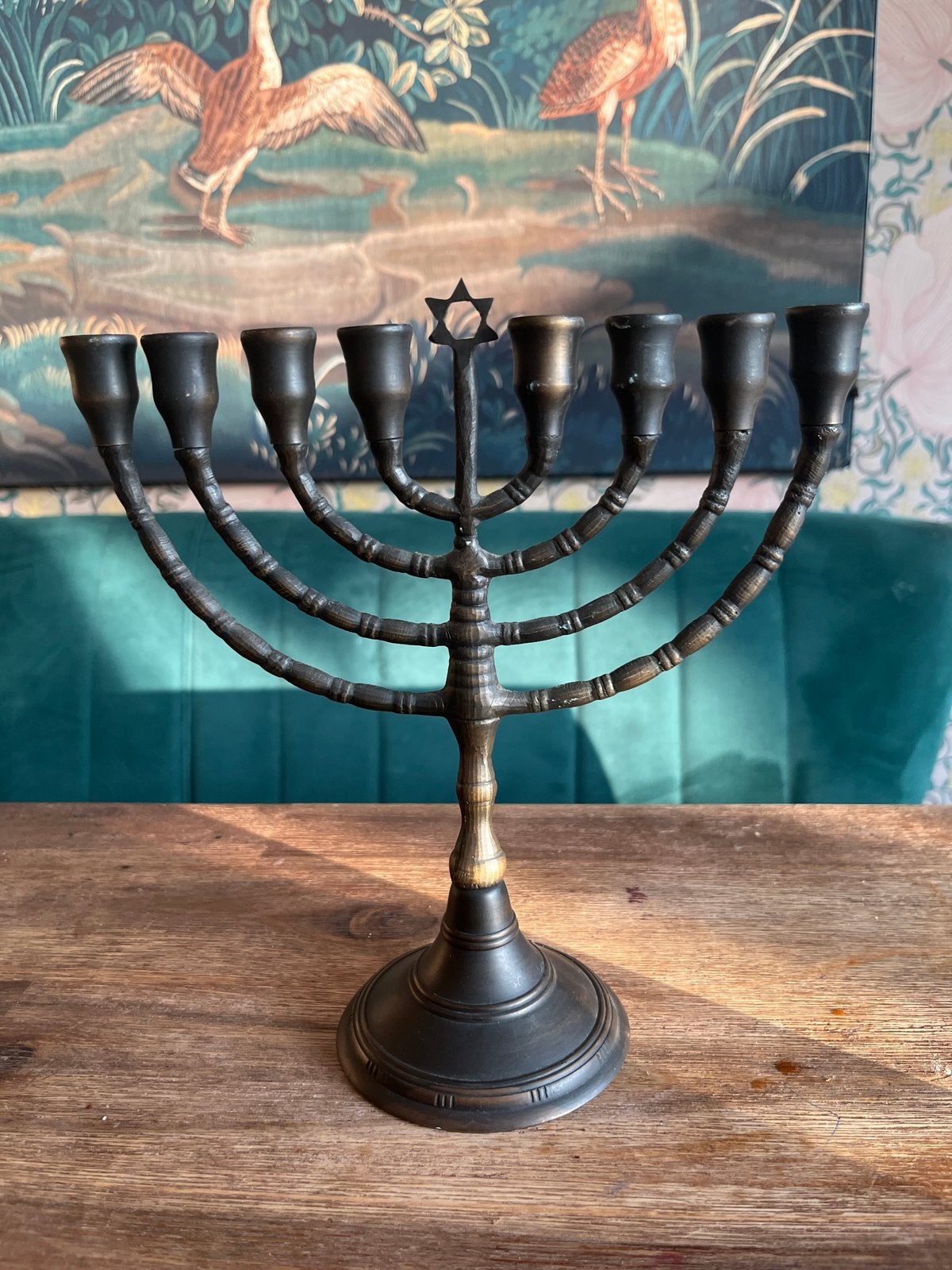 Antieke Bronzen Menora - Joodse Kandelaar, Antiek en Kunst, Antiek | Religie, Ophalen
