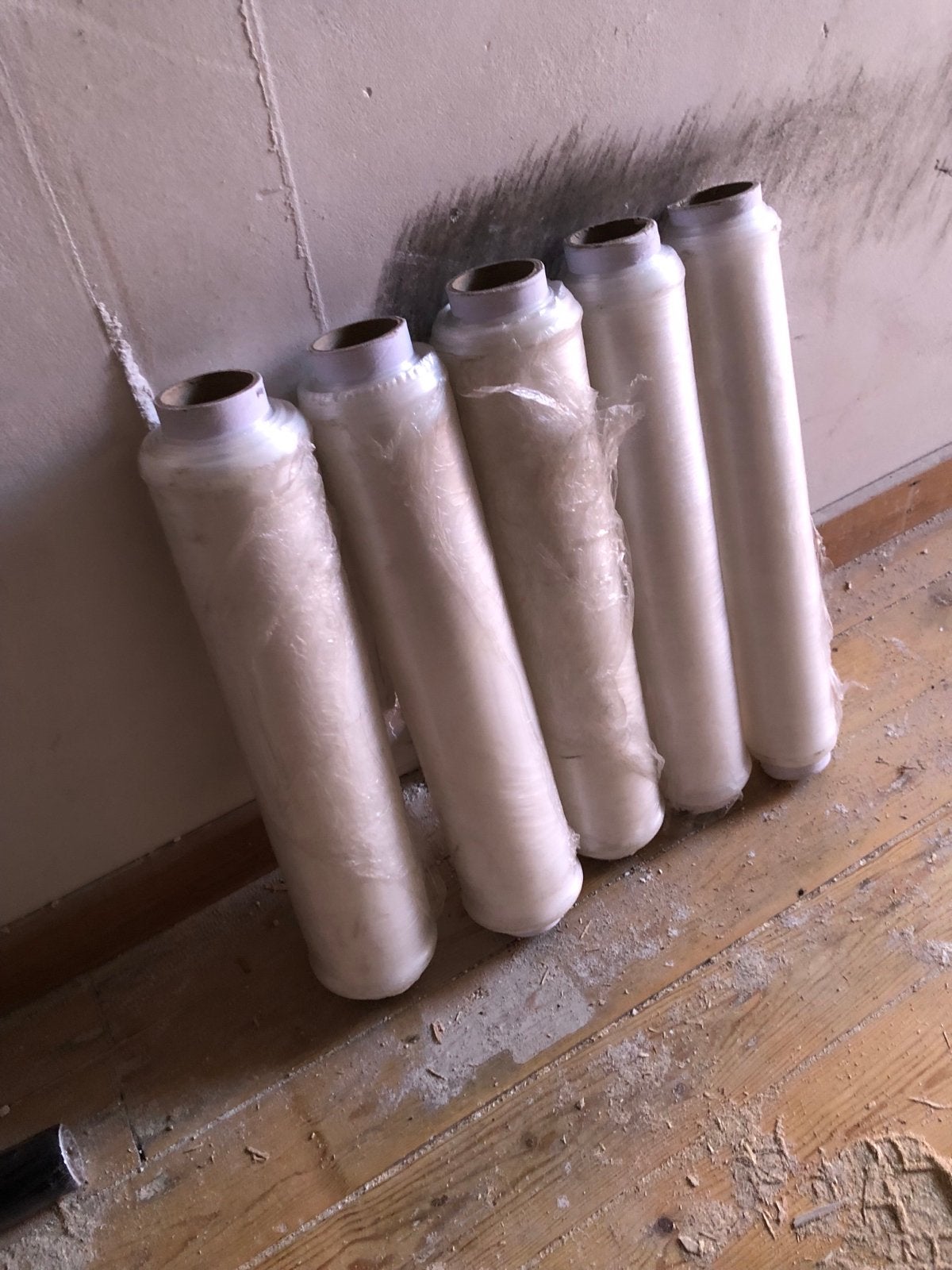 5 rollen voorgestrekt rekfolie, Ophalen
