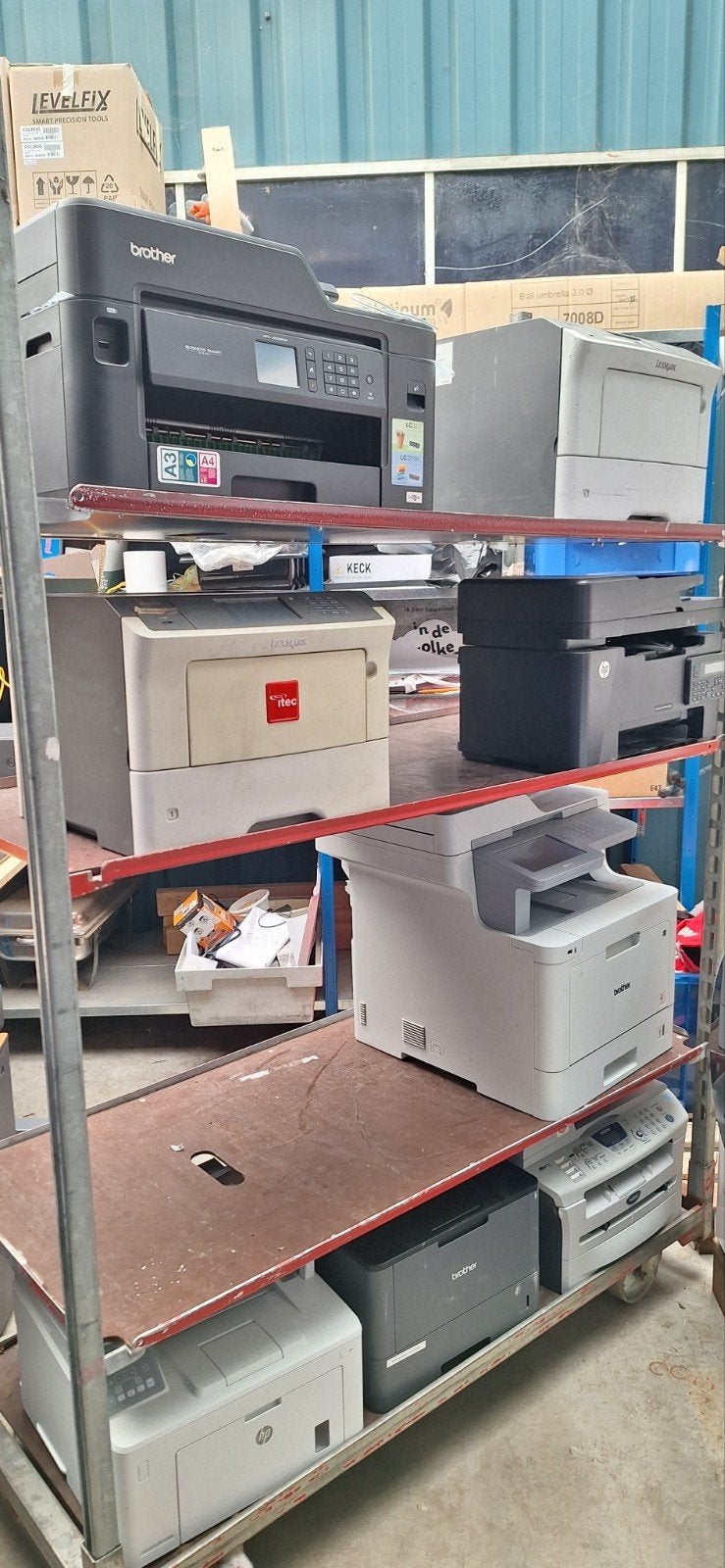 8 printers divers: oud, niet werkend/incompleet, geen kabels, Computers en Software, Printers, Ophalen