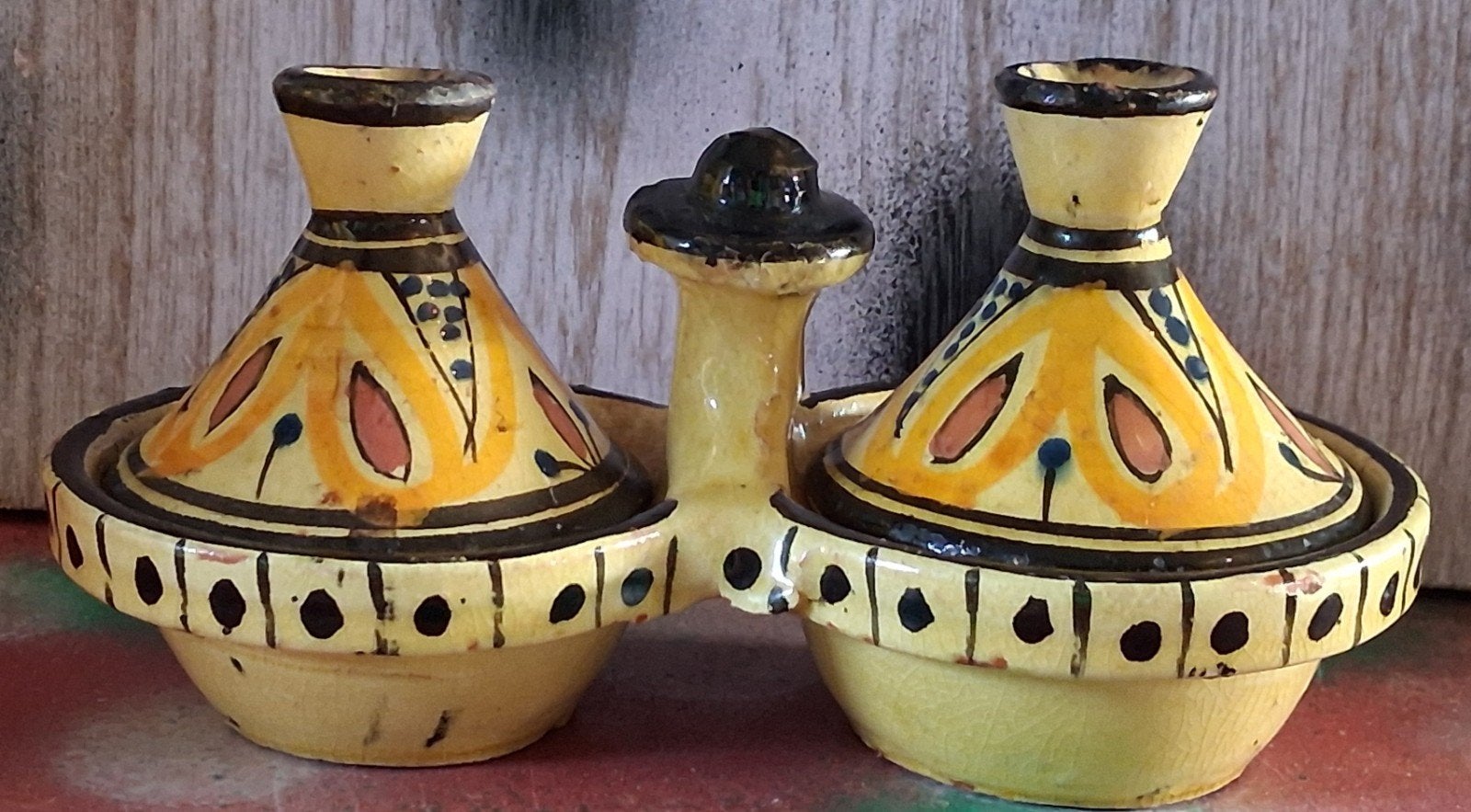 Berbers (Marokko) specerijen potje.  Oud. Handpainted., Ophalen, Steen/keramiek, Afrika, Overige typen