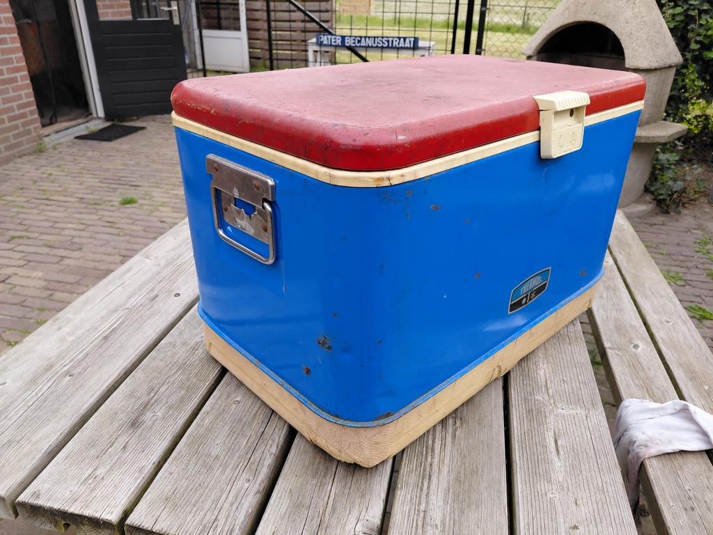 Vintage Thermos Koelbox - Collectors Item - 50x29x30cm, Caravans en Kamperen, Ophalen of Verzenden, Gebruikt, Koelbox, Koelelement