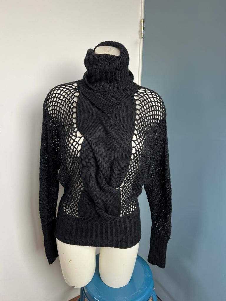 Transfer zwart chochet kabek coltrui s m, Kleding | Dames, Zwart, Ophalen of Verzenden, Zo goed als nieuw, X