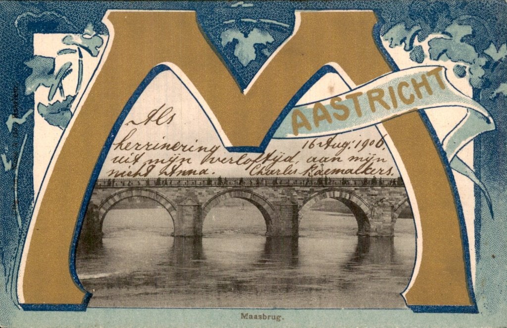 Maastricht - Maasbrug - Gezicht, Ophalen of Verzenden, Voor 1920, Gelopen, Limburg