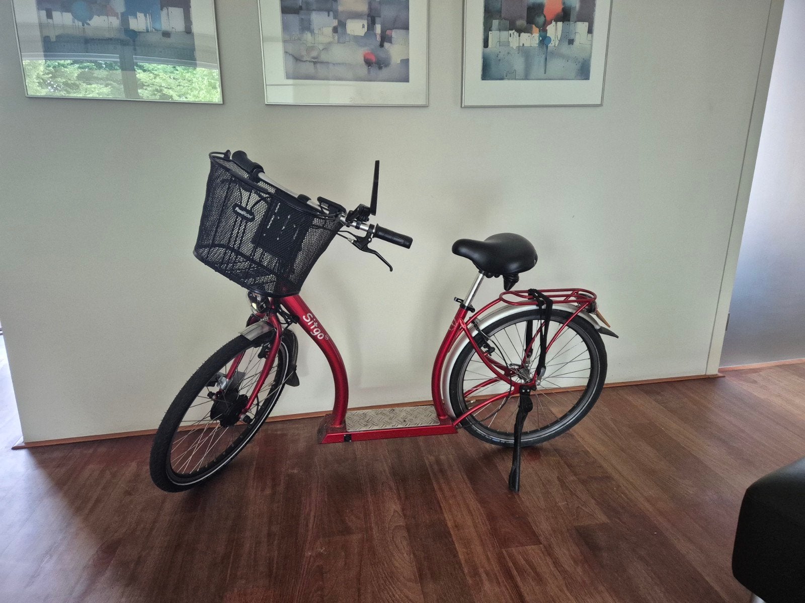 Sitgo step  classic met zitje en mand - Rood, Fietsen en Brommers, Steps, Ophalen, Gebruikt, Elektrische step (E-scooter)