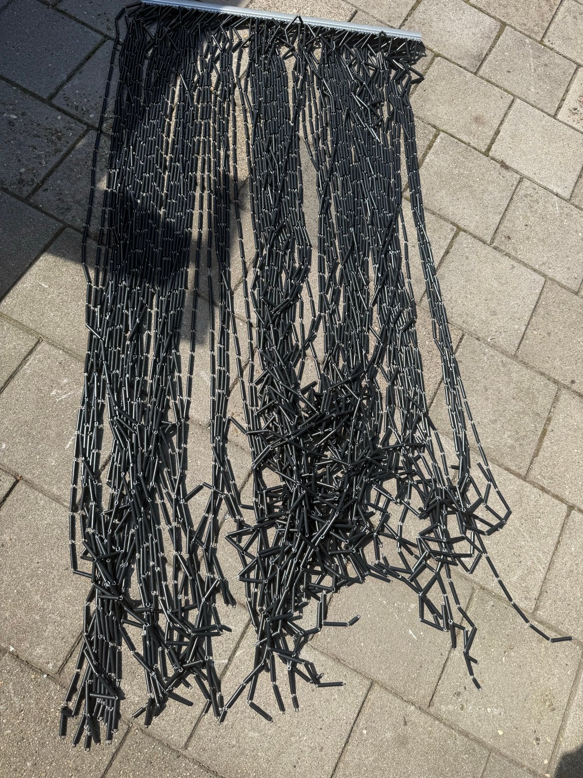 Vliegengordijn zwart met aluminium rail, Ophalen, Gebruikt, Zwart, Kunststof