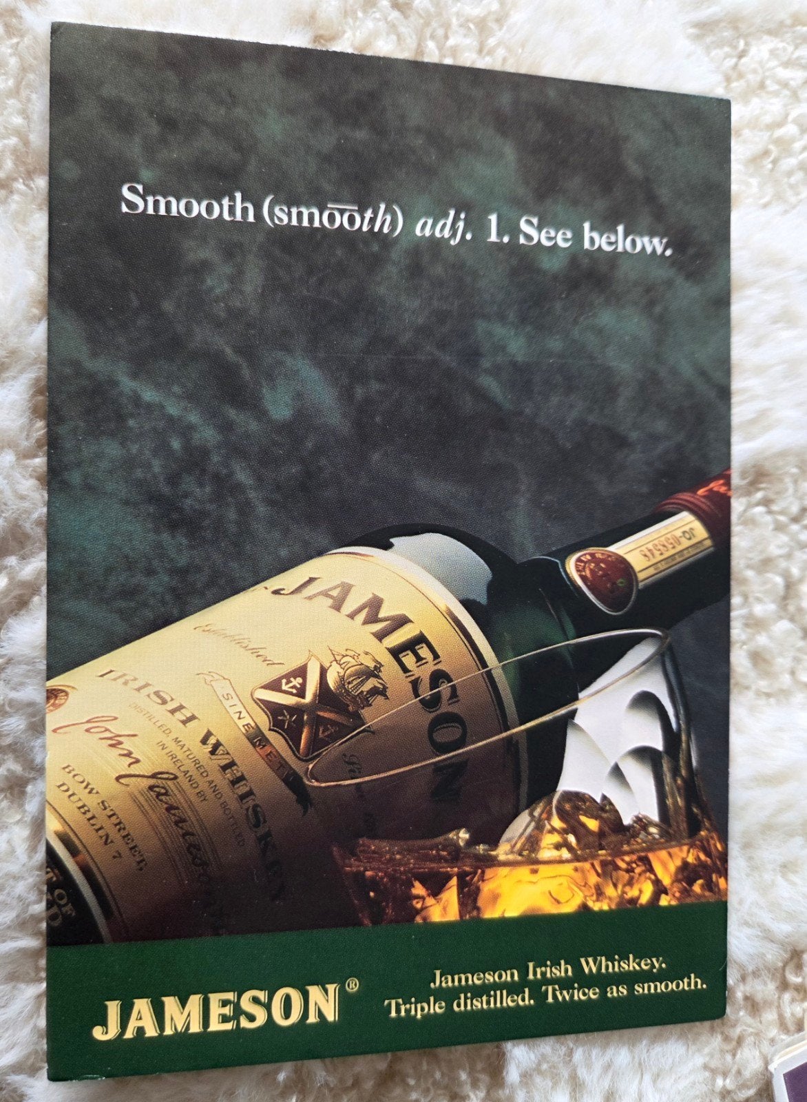 Jameson Irish Whiskey Reclame Ansichtkaart - Smooth, Verzenden, 1980 tot heden, Ongelopen, Overige thema's