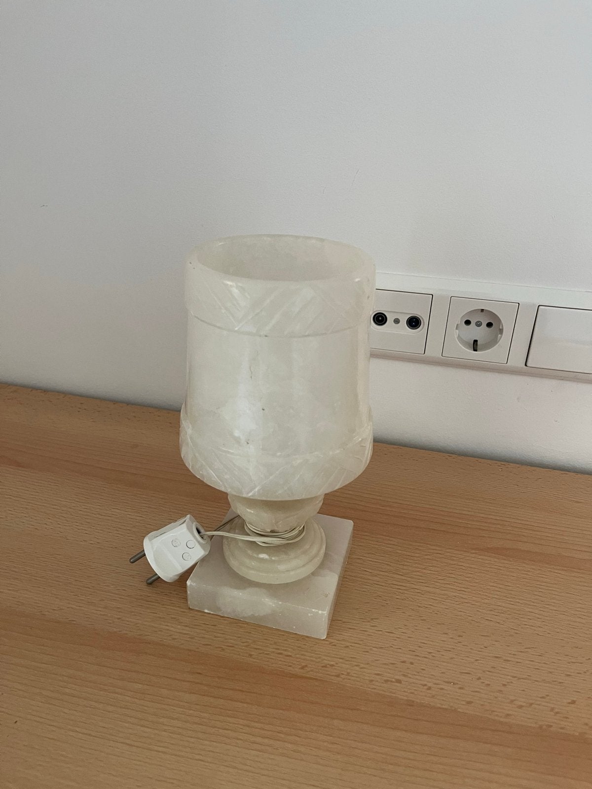 Vintage tafellamp albast - Uniek design, Ophalen of Verzenden