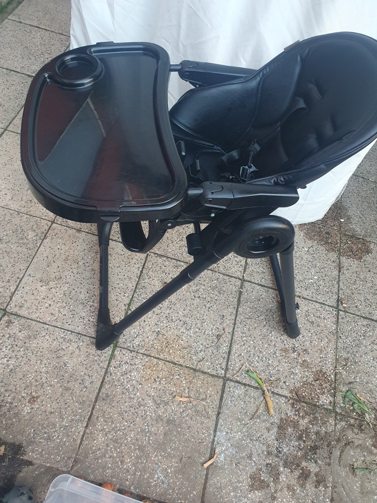 Topmark Robin kinderstoel - Zwart, met eetblad en gordel, Ophalen of Verzenden, Zo goed als nieuw, Overige typen, Afneembaar eetblad