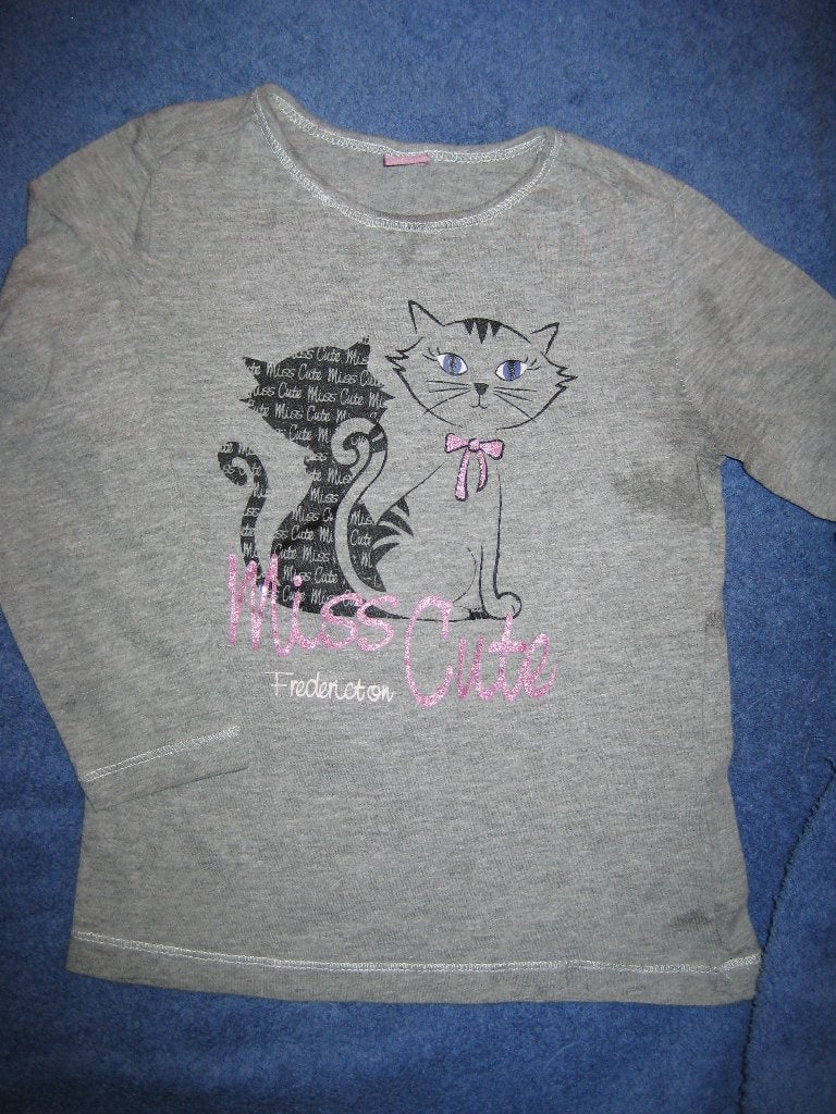 Grijs shirt met kat, 104, 3-4 years, Dopodopo, Ophalen of Verzenden, Zo goed als nieuw, Meisje, Shirt of Longsleeve