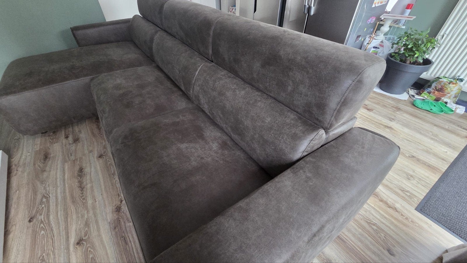 Nieuw! Hoekbankstel In Microleder Kleur "Forest" + Longchair, Huis en Inrichting, Banken | Bankstellen, Ophalen, 250 tot 300 cm