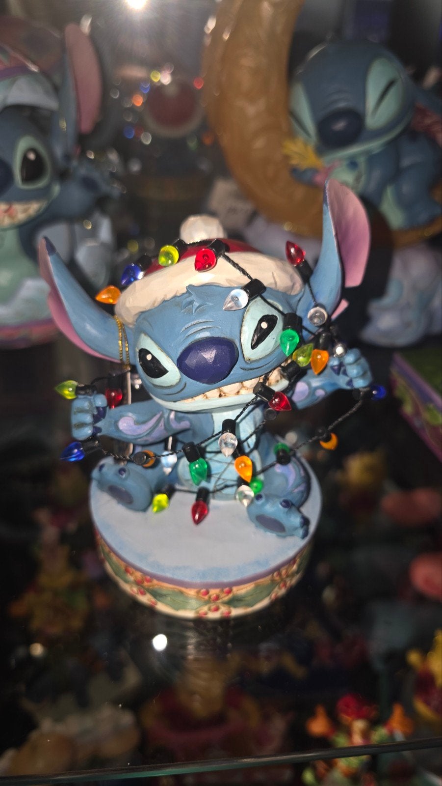 Disney Traditions Stitch met Kerstverlichting (met doos), Ophalen, Overige figuren, Zo goed als nieuw, Beeldje of Figuurtje