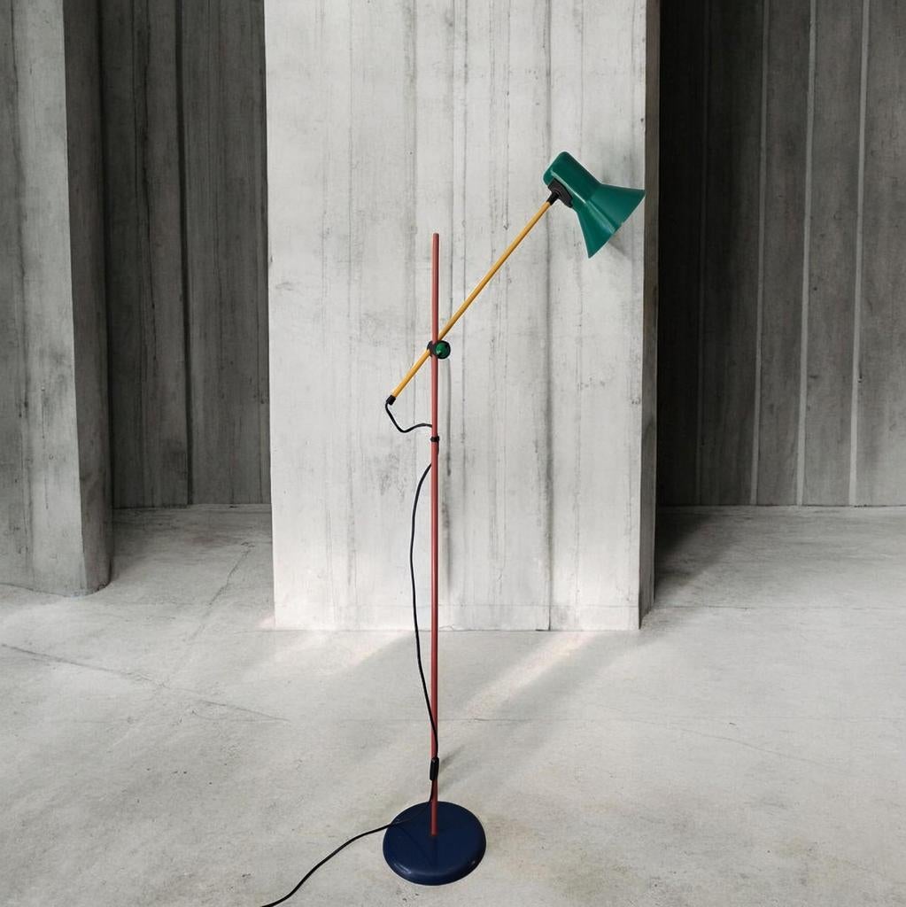 Vintage Retro Memphis Stijl Veneta Lumi Italy Vloerlamp, Ophalen, Gebruikt