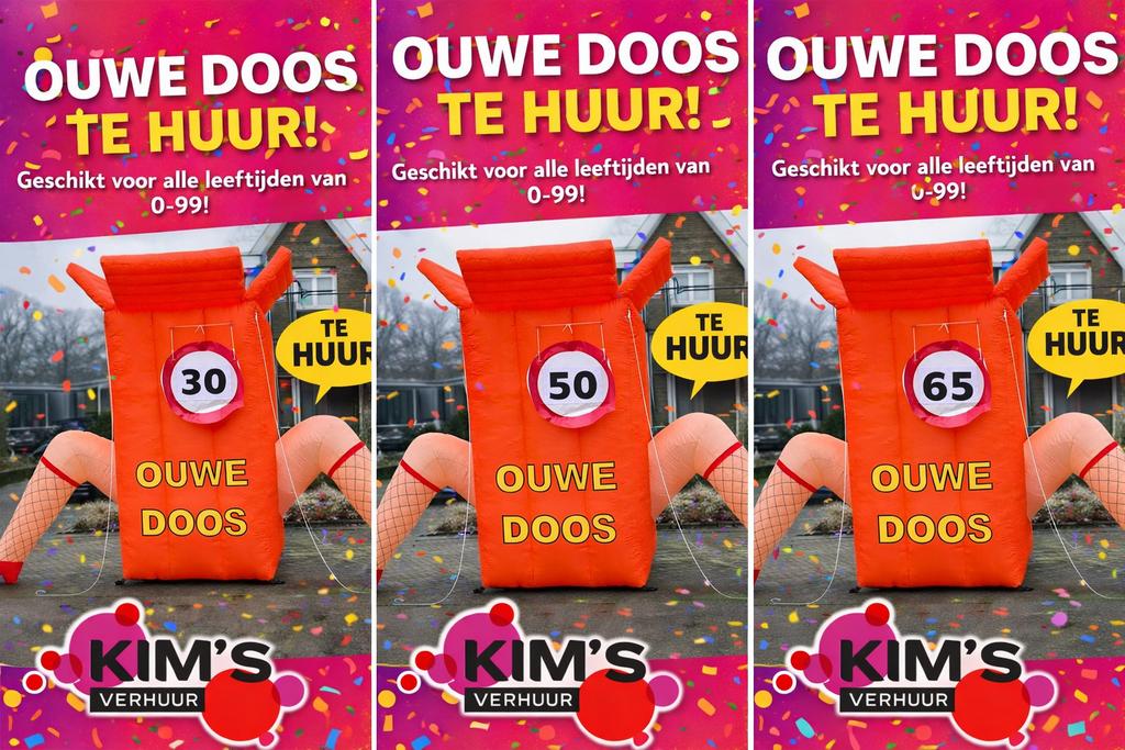 Opblaasbare Ouwe Doos te huur voor elke leeftijd!, Ophalen, Zo goed als nieuw, Verjaardag