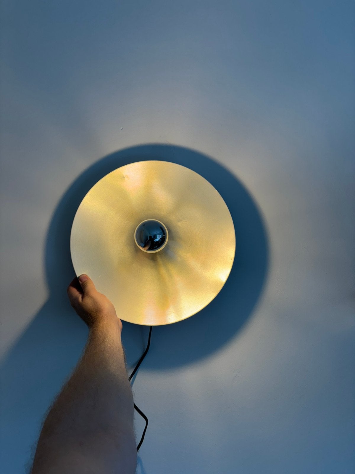 Vintage space age plafond of wandlamp discus jaren 60/70, Huis en Inrichting, Ophalen of Verzenden, Gebruikt