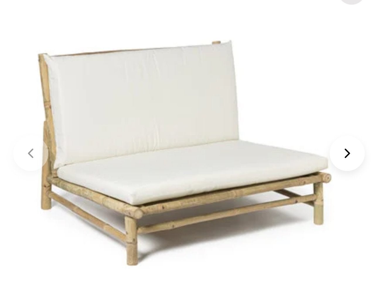 Comfortabele bamboe tuinbank met wasbare hoezen, Ophalen, Gebruikt, Overige materialen