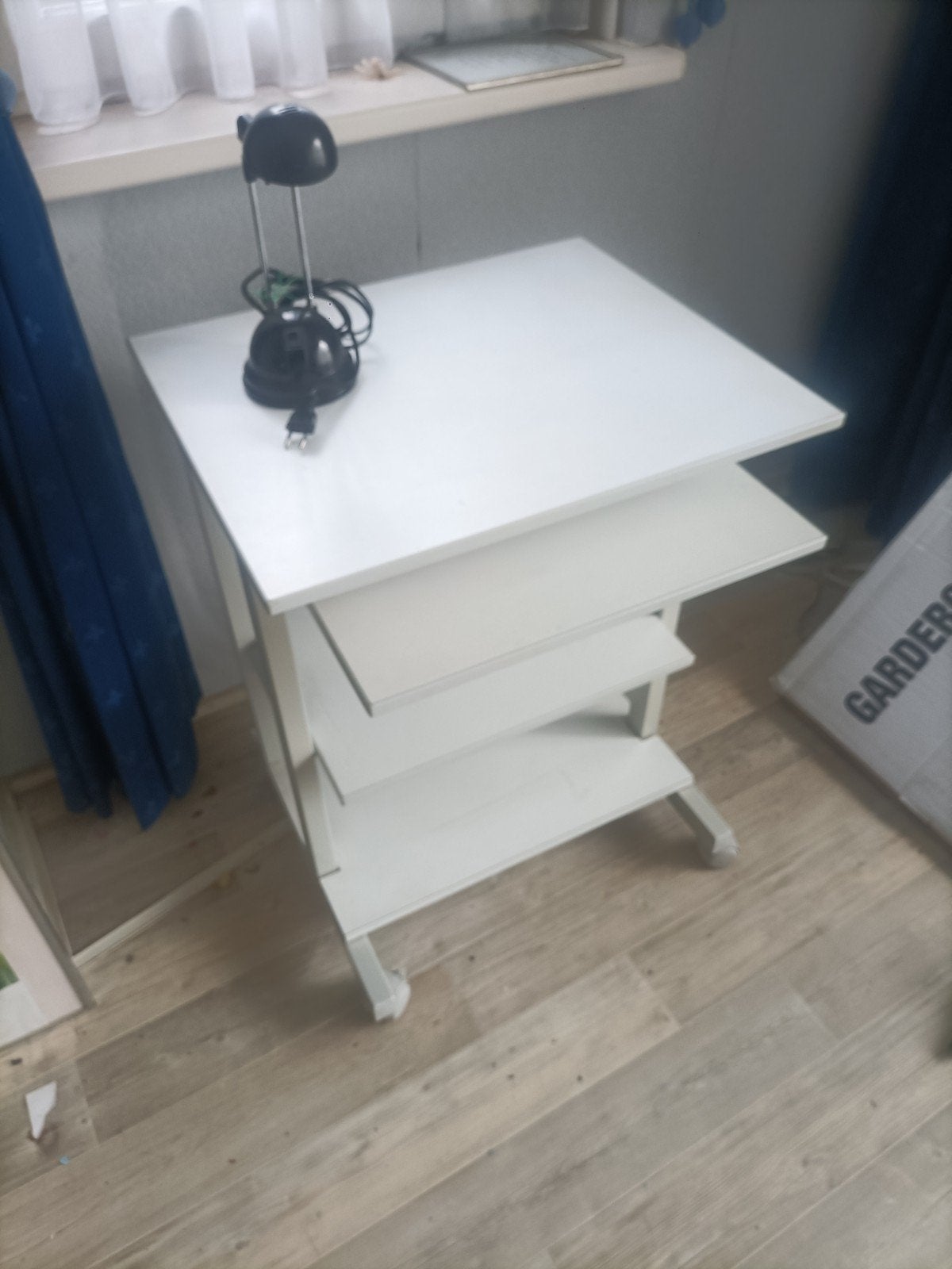 computertafel kast met lamp, Ophalen, Kunststof, Gebruikt, 70 tot 120 cm