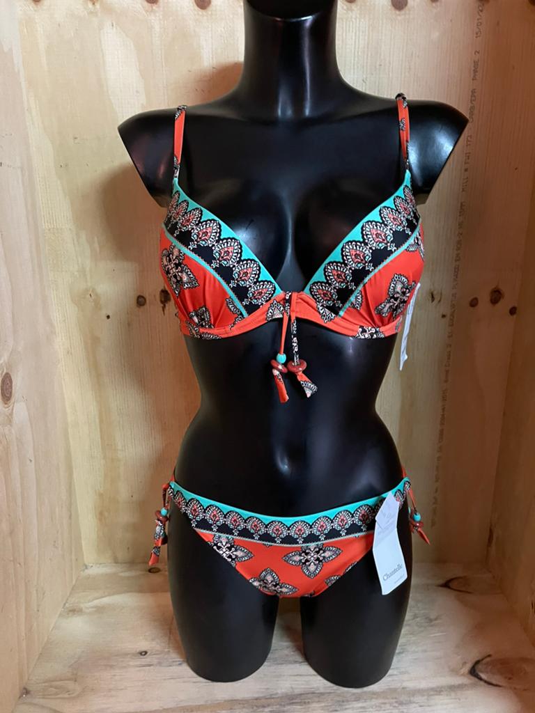 Chantelle bikini maat 75c met strik slip 38, Verzenden, Nieuw, Oranje, Bikini