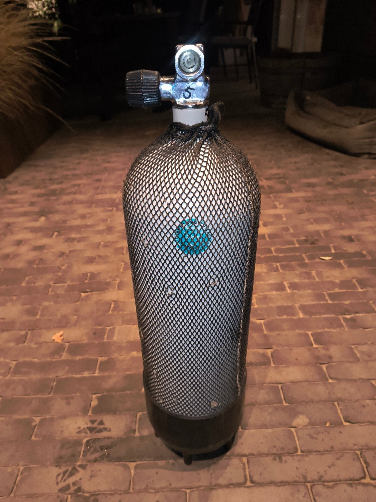 Duikfles 10L met net, voet, nieuwe keur en kraanservice, Ophalen, Duikfles