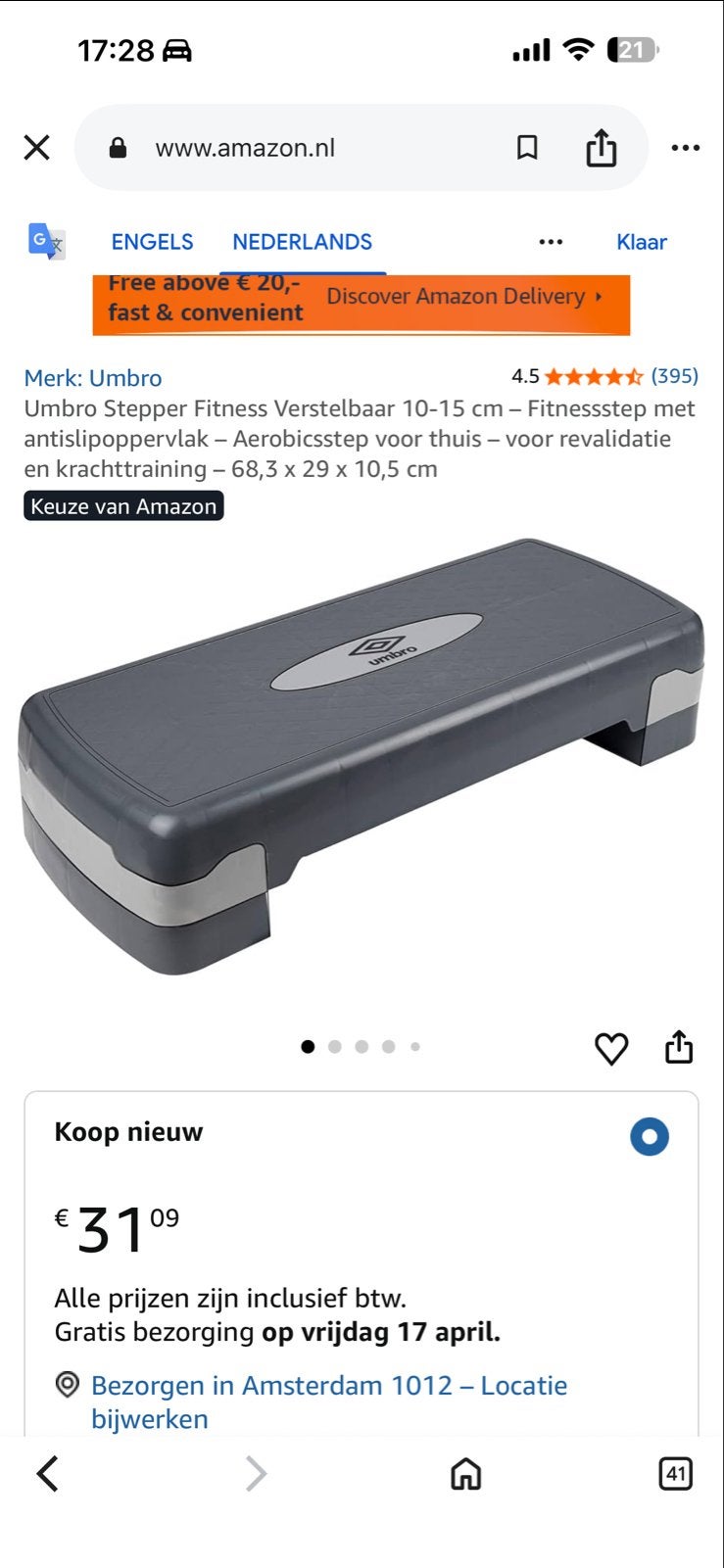 Umbro Aerobic Step - Nieuw & Verstelbaar, Ophalen of Verzenden, Nieuw, Benen, Stepbank