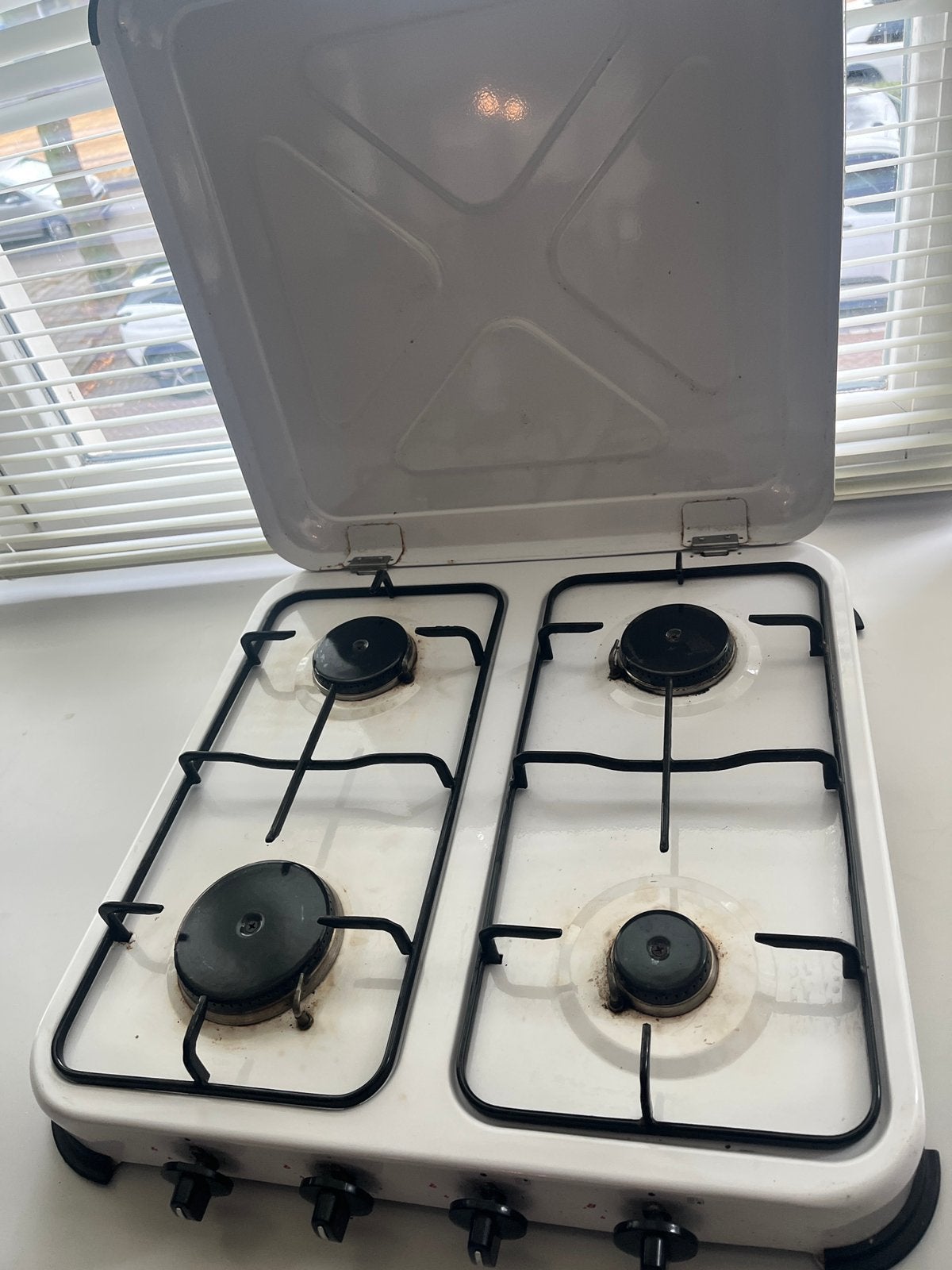 4 pits campinggastoestel met deksel, Caravans en Kamperen, Kampeeraccessoires, Ophalen, Gebruikt