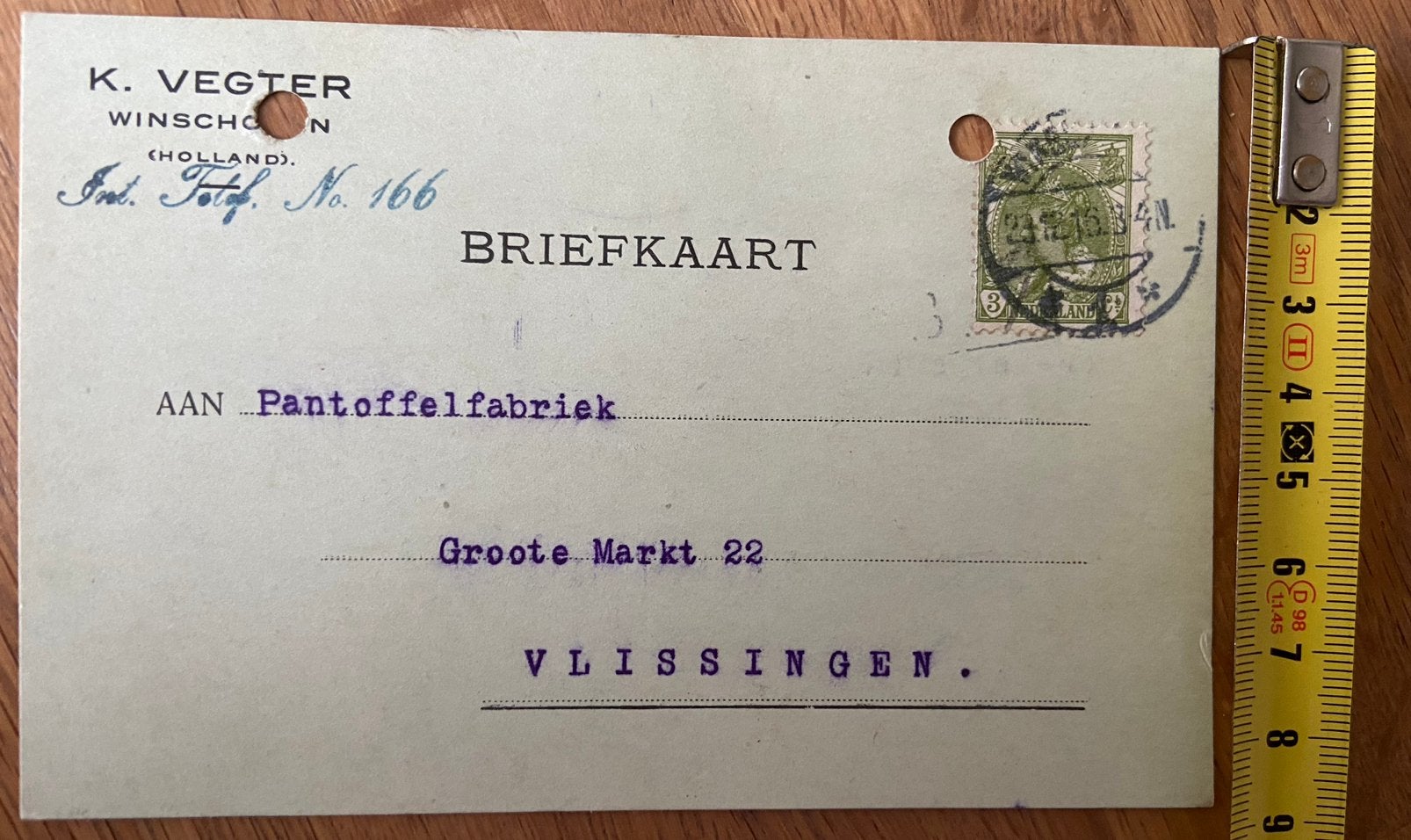 Winschoten 1916 Vlissingen mobilisatie brief kaart, Verzenden, Voor 1920, Zeeland