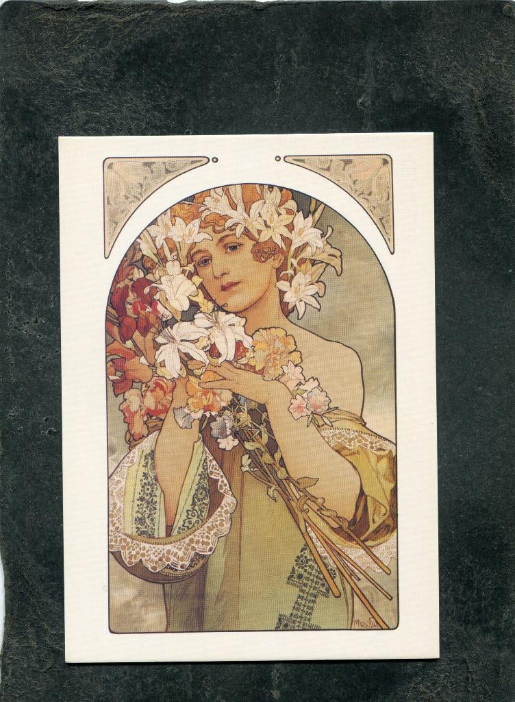 Ansicht Alfons Mucha - Flower, Verzamelen, Ansichtkaarten | Themakaarten, Verzenden, 1980 tot heden, Ongelopen