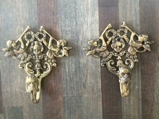 2 messing kapstokhaken wandhaken losse haken uit England, Ophalen, Wandhaken, Zo goed als nieuw, Minder dan 100 cm