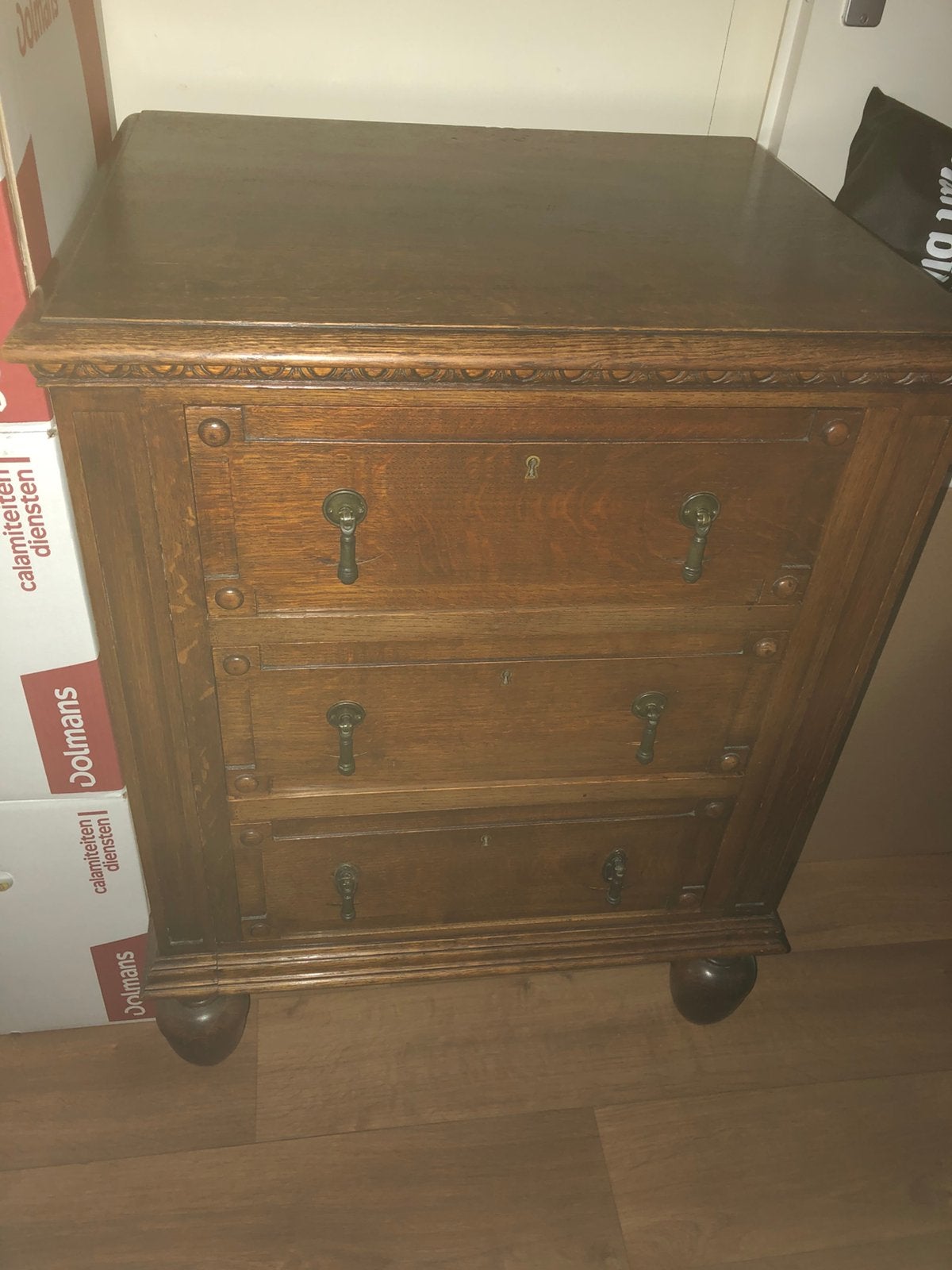 brocante ladekast artdeco, Ophalen, Gebruikt, Eikenhout, Artdeco