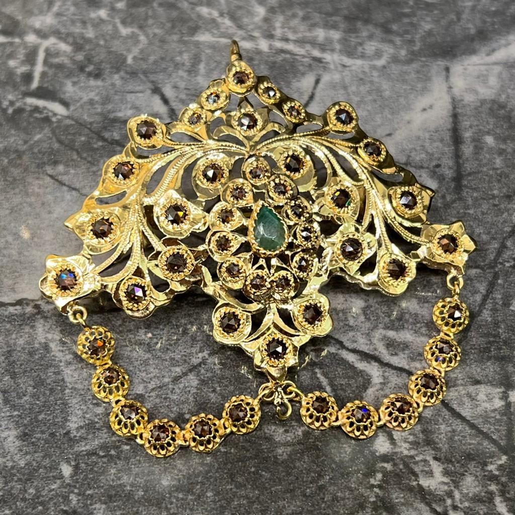 18 karaat gouden broche Marokkaans, Sieraden, Tassen en Uiterlijk, Broches, Ophalen of Verzenden, Nieuw, Goud