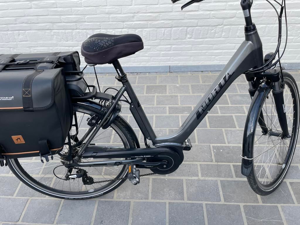 Elektrische fiets Norta, Fietsen en Brommers, Zo goed als nieuw, 50 km per accu of meer, 55 tot 59 cm, Ophalen